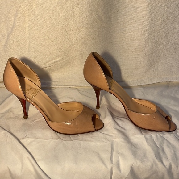 Christian Louboutin Nude Patent Leather Pumps